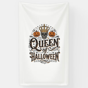 Königin von Halloween Vintage Schädel Kürbis Shirt Banner