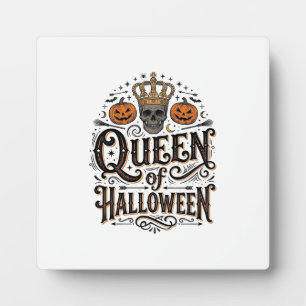 Königin von Halloween Vintage Schädel Kürbis Shirt Fotoplatte