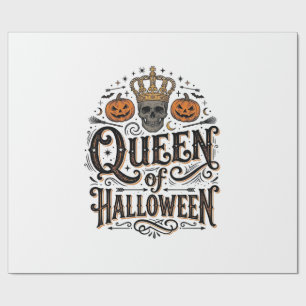 Königin von Halloween Vintage Schädel Kürbis Shirt Geschenkpapier