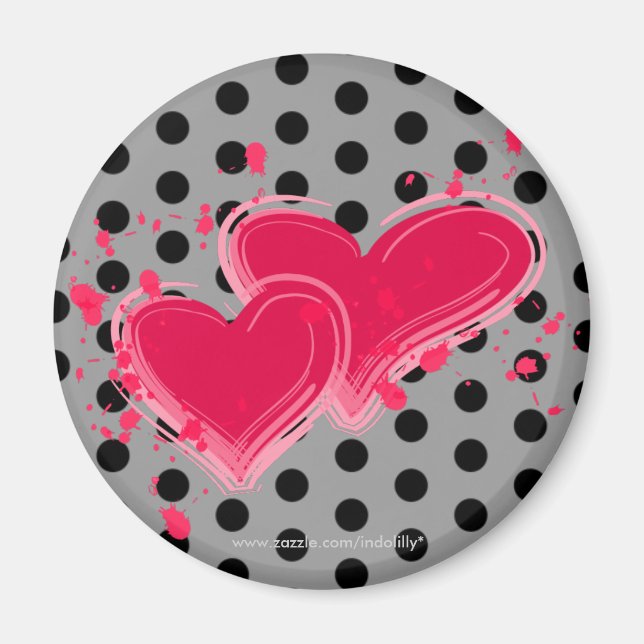 Königin von Hearts Polka Dot Magnet (Vorne)