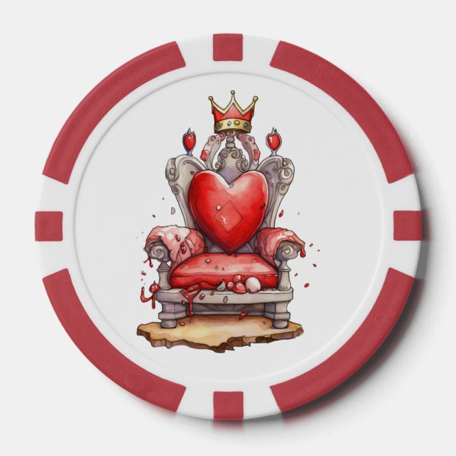 Königin von Hearts Throne Pokerchips (Vorderseite)