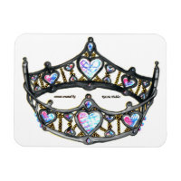 Königin von Herz Silver Crown Tiara weißer Magnet