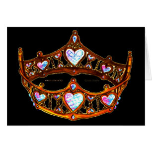 Königin von Herzen Warm Gold Krone Tiara schwarz