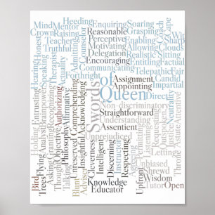 Königin von Schwertern Rider-Waite-Tarot-Kartensch Poster