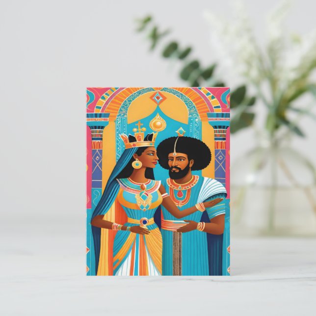 Königin von Sheba und König Solomon Postcard Postkarte (Stehend Vorderseite)