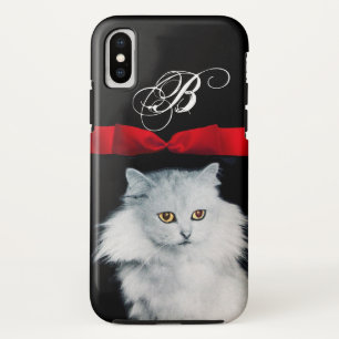 KÖNIGIN VON WEISSEN KATZEN MIT ROTEM RIBONNER MONO Case-Mate iPhone HÜLLE