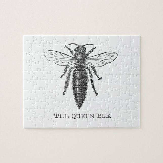 Königinnen-Bienen-Käfer-Insekt-antike-Illustration Puzzle (Horizontal)