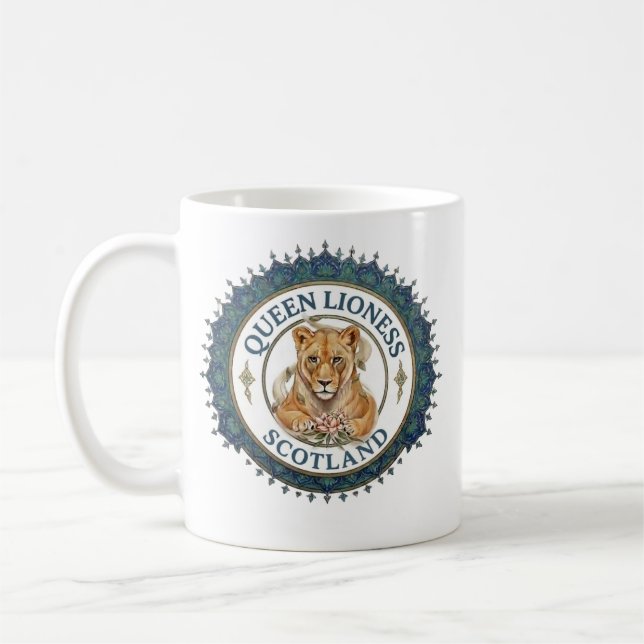 Königinnen Löwin. Schottland Kaffeetasse (Links)