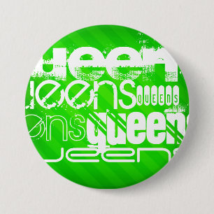 Königinnen; Neon grüne Streifen Button