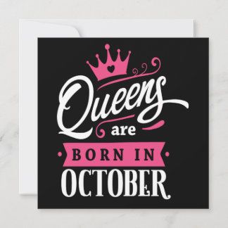 Königinnen sind Geboren im Oktober Geburtstagsgesc Einladung