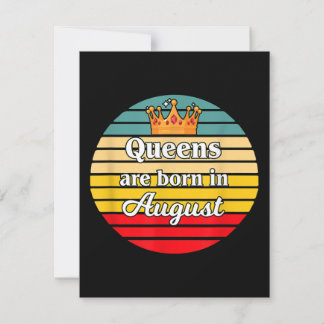 Königinnen sind im August Geburtstag Retro Vintag Einladung