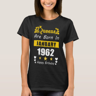 Königinnen sind im Januar 1962 Geboren Happy Birth T-Shirt