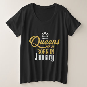 Königinnen sind im Januar geboren Große Größe T-Shirt