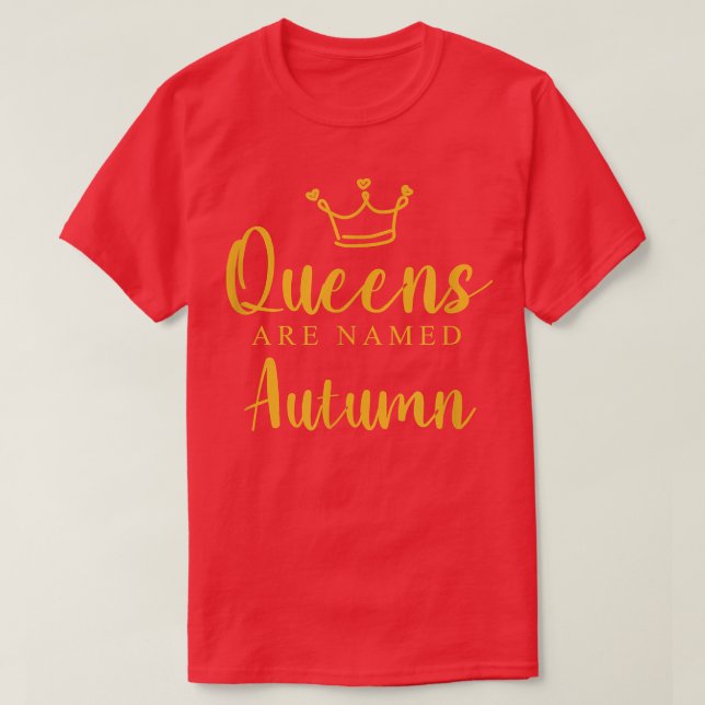 Königinnen werden Herbst Mama Funny Personalisiert T-Shirt (Design vorne)