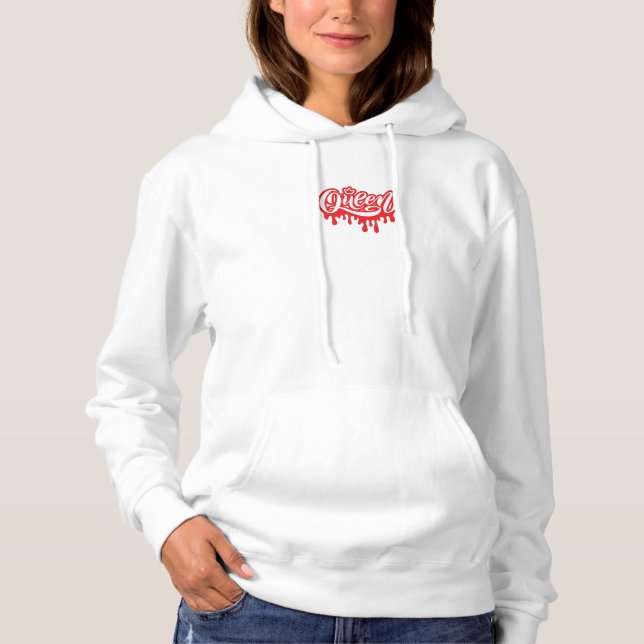 Königinnendesign – Elegante königliche Kronentypog Hoodie (Vorderseite)