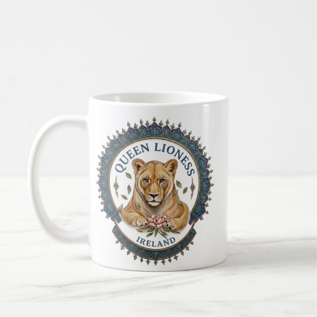 Königinnenlöwin. Irland Kaffeetasse (Links)