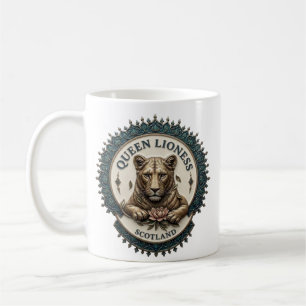 Königinnenlöwin. Schottland Kaffeetasse