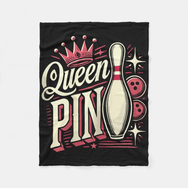Königinnenshirt-Bowler-Bowlingliga für Bowling Fleecedecke (Vorderseite)