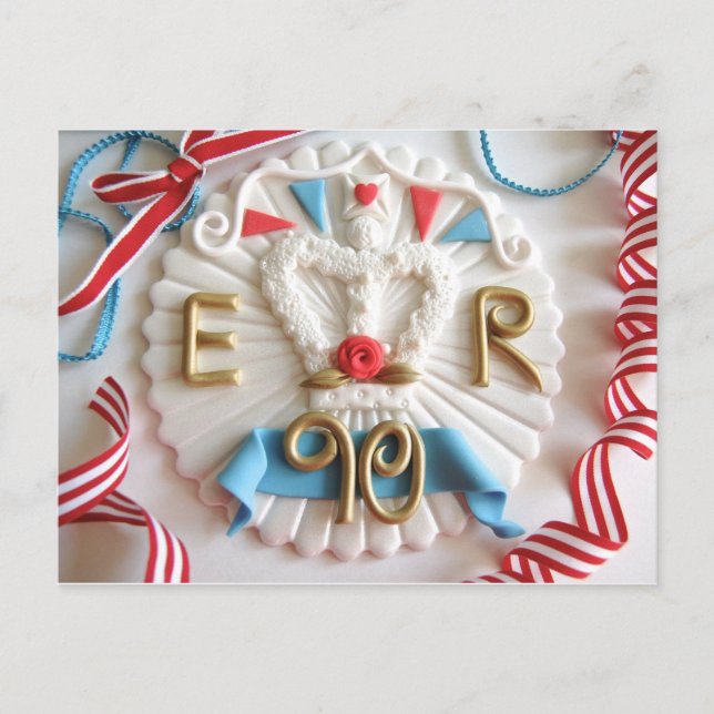 Königin's 90. Geburtstagskarte Postkarte (Vorderseite)