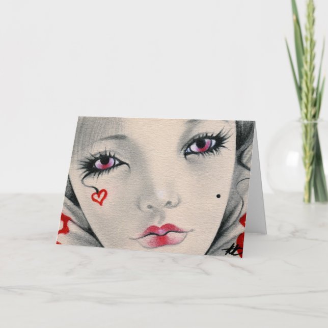 Königinspaßvogelherz-Gesicht Karte (Vorderseite)