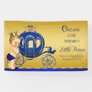 Königlich Blau Gold Prinz Karosse Jungen Baby Show Banner
