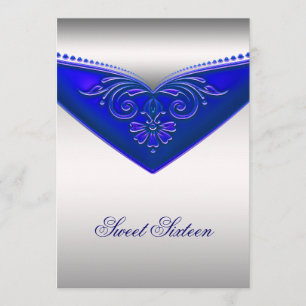 Königlich Blaue Elfenbein Sweet Sixteen Geburtstag Einladung