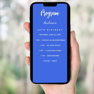 Königlich blaue Geburtstagskarte Einladung