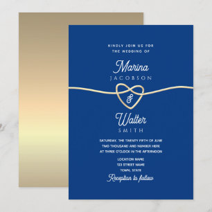 Königlich blaue minimalistische Hochzeitseinladung Einladung