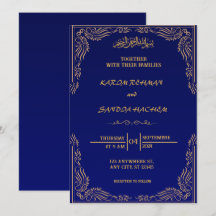 Königlich blaue Nikah-Islam-Hochzeitseinladung