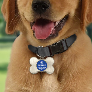 Königlich blaue Pfotenabdruck-Hundeknochen-Monogra Tiermarke