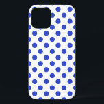 Königlich blaue Polka-Punkte Case-Mate iPhone Hülle<br><div class="desc">Royal Blue Polka Punkte auf weißem Hintergrund</div>