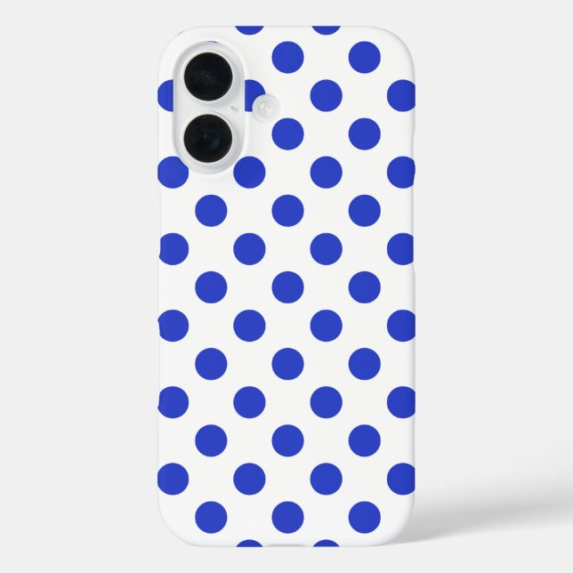 Königlich blaue Polka-Punkte Case-Mate iPhone Hülle (Rückseite)