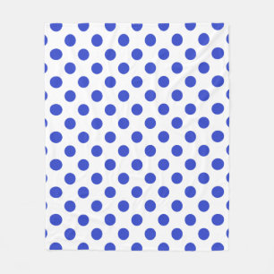 Königlich blaue Polka-Punkte Fleecedecke
