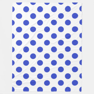 Königlich blaue Polka-Punkte Fleecedecke