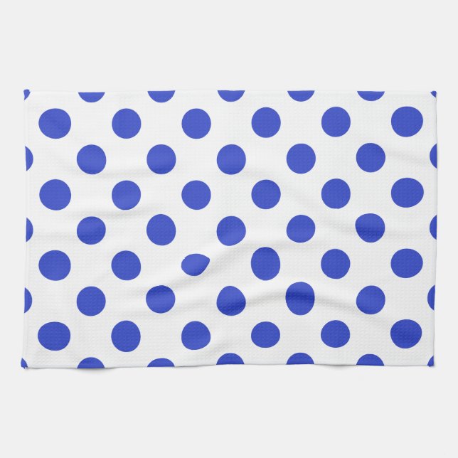 Königlich blaue Polka-Punkte Handtuch (Horizontal)