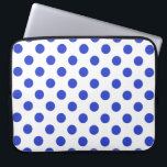Königlich blaue Polka-Punkte Laptopschutzhülle<br><div class="desc">Royal Blue Polka Punkte auf weißem Hintergrund</div>
