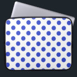 Königlich blaue Polka-Punkte Laptopschutzhülle<br><div class="desc">Royal Blue Polka Punkte auf weißem Hintergrund</div>