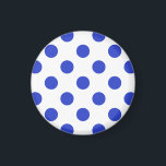 Königlich blaue Polka-Punkte Magnet<br><div class="desc">Royal Blue Polka Punkte auf weißem Hintergrund</div>
