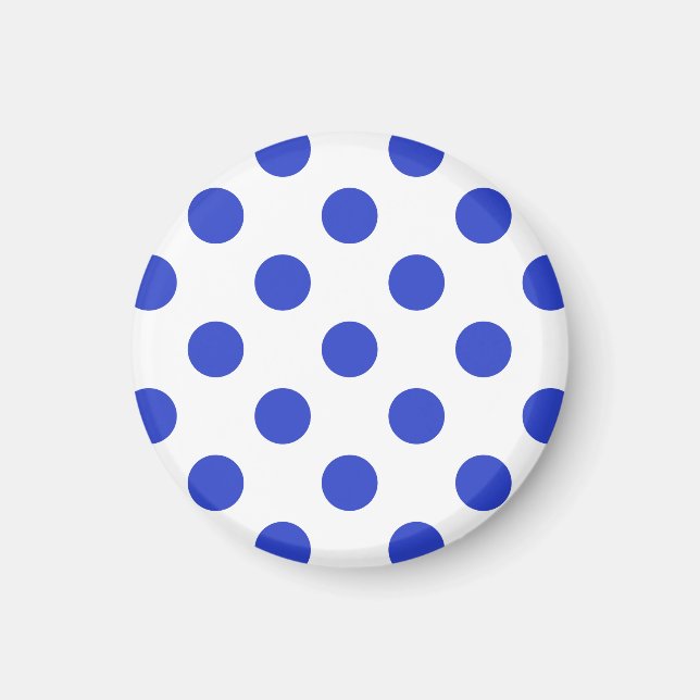Königlich blaue Polka-Punkte Magnet (Vorne)