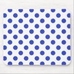 Königlich blaue Polka-Punkte Mousepad<br><div class="desc">Royal Blue Polka Punkte auf weißem Hintergrund</div>