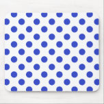 Königlich blaue Polka-Punkte Mousepad<br><div class="desc">Royal Blue Polka Punkte auf weißem Hintergrund</div>