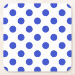 Königlich blaue Polka-Punkte Rechteckiger Pappuntersetzer<br><div class="desc">Royal Blue Polka Punkte auf weißem Hintergrund</div>