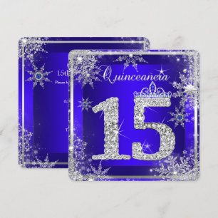 Königlich blaue Quinceanera 15. Elite elegante Geb Einladung