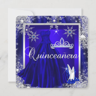 Königlich blaue Quinceanera 15. Elite elegante Geb Einladung