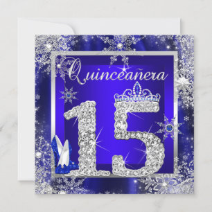 Königlich blaue Quinceanera 15. Elite elegante Geb Einladung