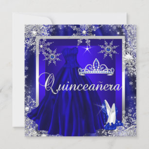Königlich blaue Quinceanera 15. Elite elegante Geb Einladung