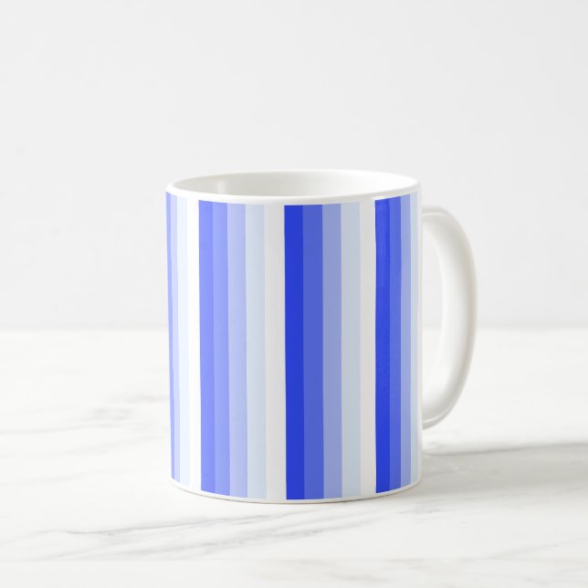 Königlich blaue Schattenstreifen Kaffeetasse (VorderseiteRechts)