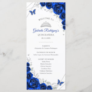 Königlich blaue silberne Quinceanera-Ereignisreihe Programm