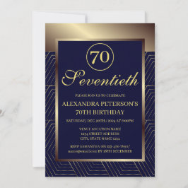 Königlich blaue und goldene Gemusterte Grenze Gebu Einladung