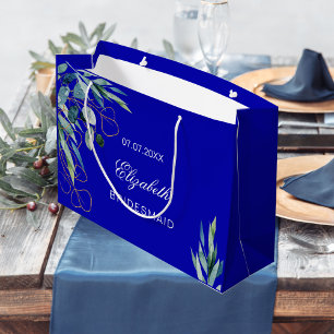 Königlich blauer Eukalyptus-Grüne Hochzeit der Bra Große Geschenktüte